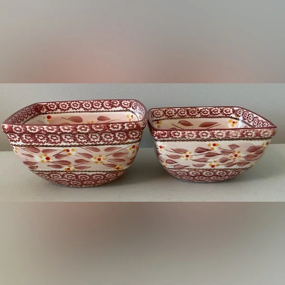 TWO Temp-Tations by Tara Old World Cranberry Red Serving Bowls - Picture 3 of 16